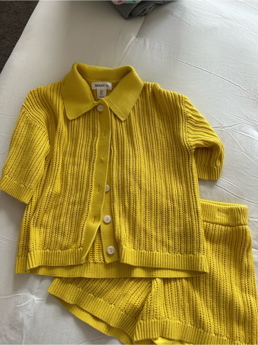 Bailey 44 Yellow Knit Short Set